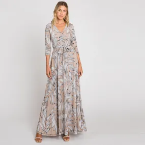 Palm Leaves Venechia Maxi Wrap Dress