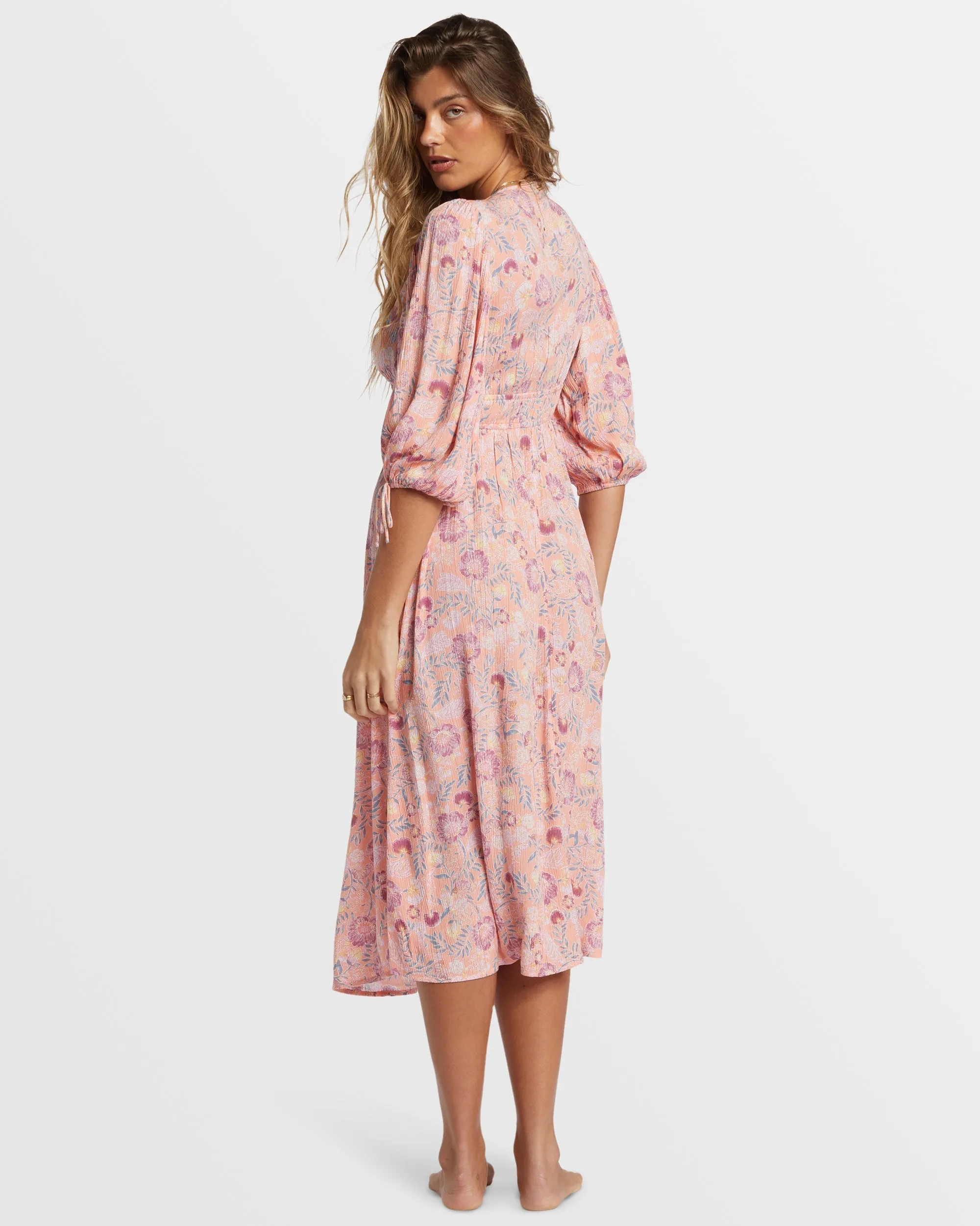 Paradise Sky Midi Dress - Peach Paradise