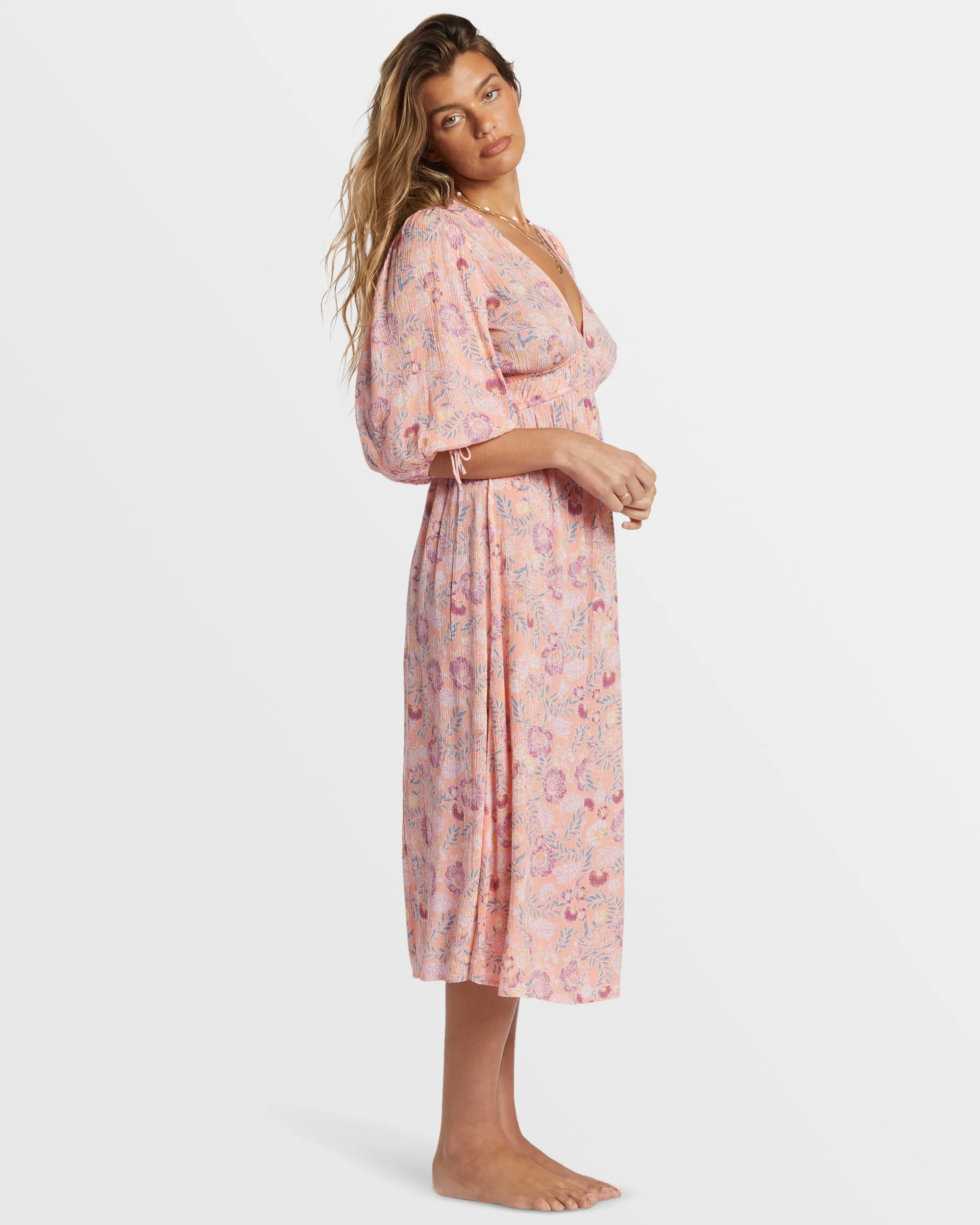 Paradise Sky Midi Dress - Peach Paradise