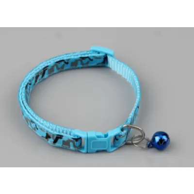 PETS CLUB ADJUSTABLE CAT COLLAR WITH BELL- BLUE