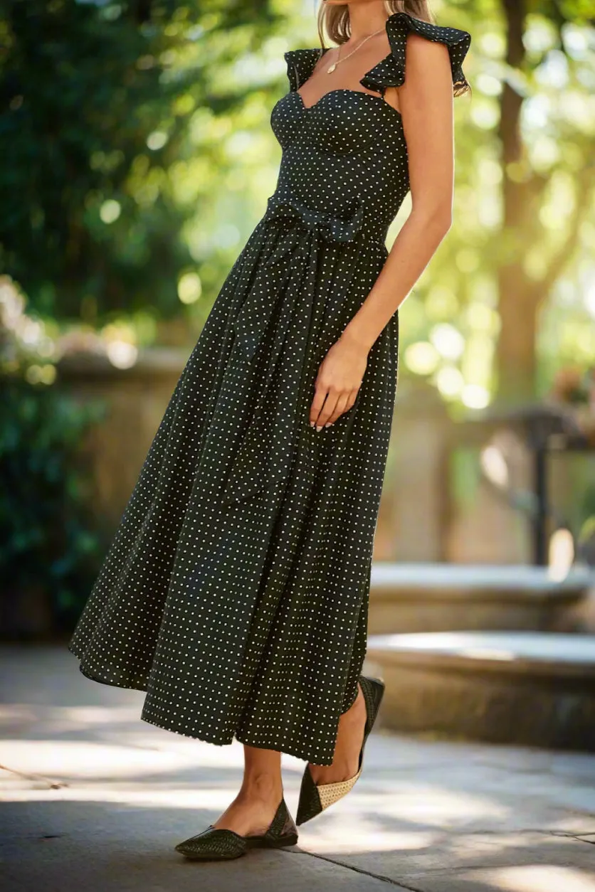 Pin Dot  Maxi Dress