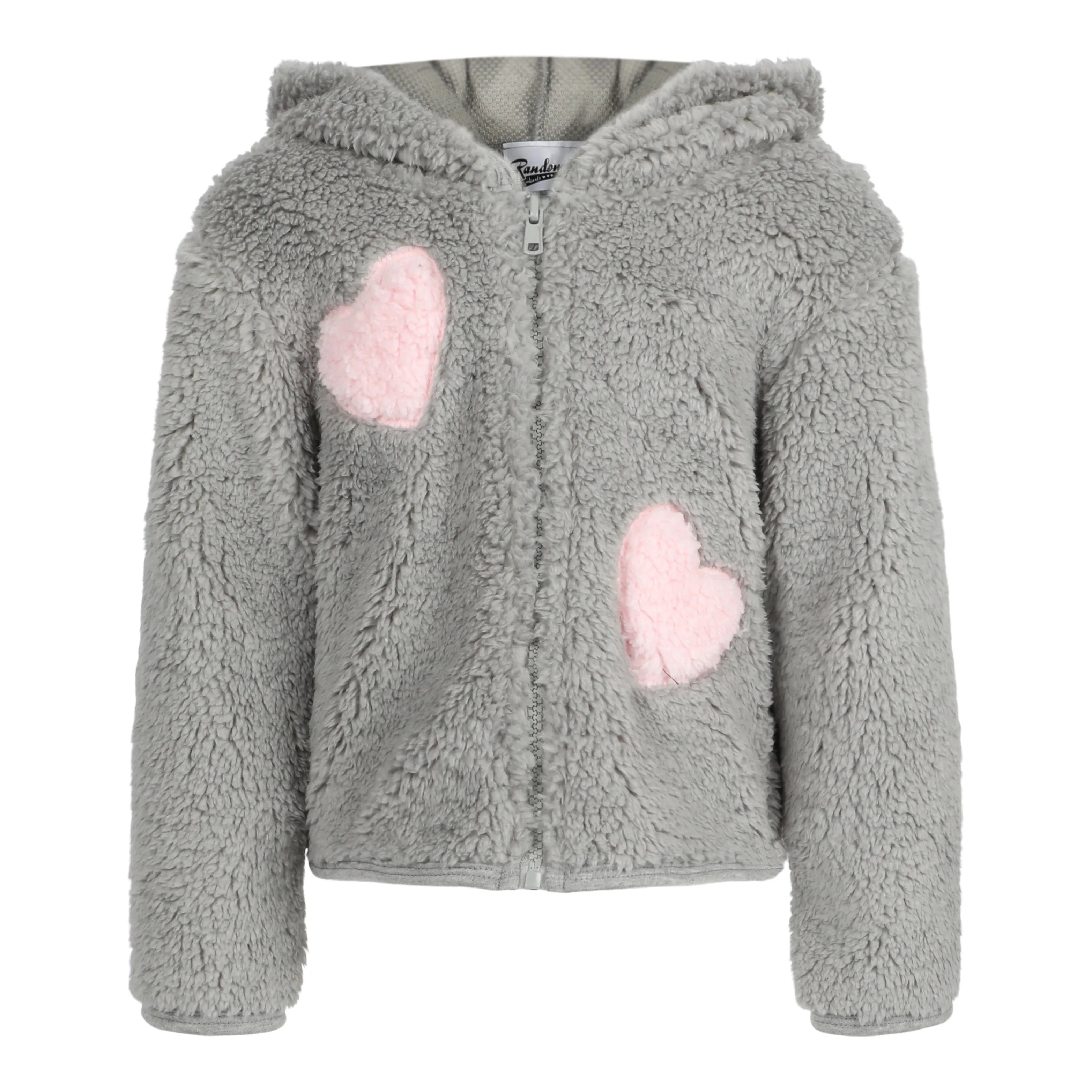 Pink Heart Sherpa Hooded Jacket