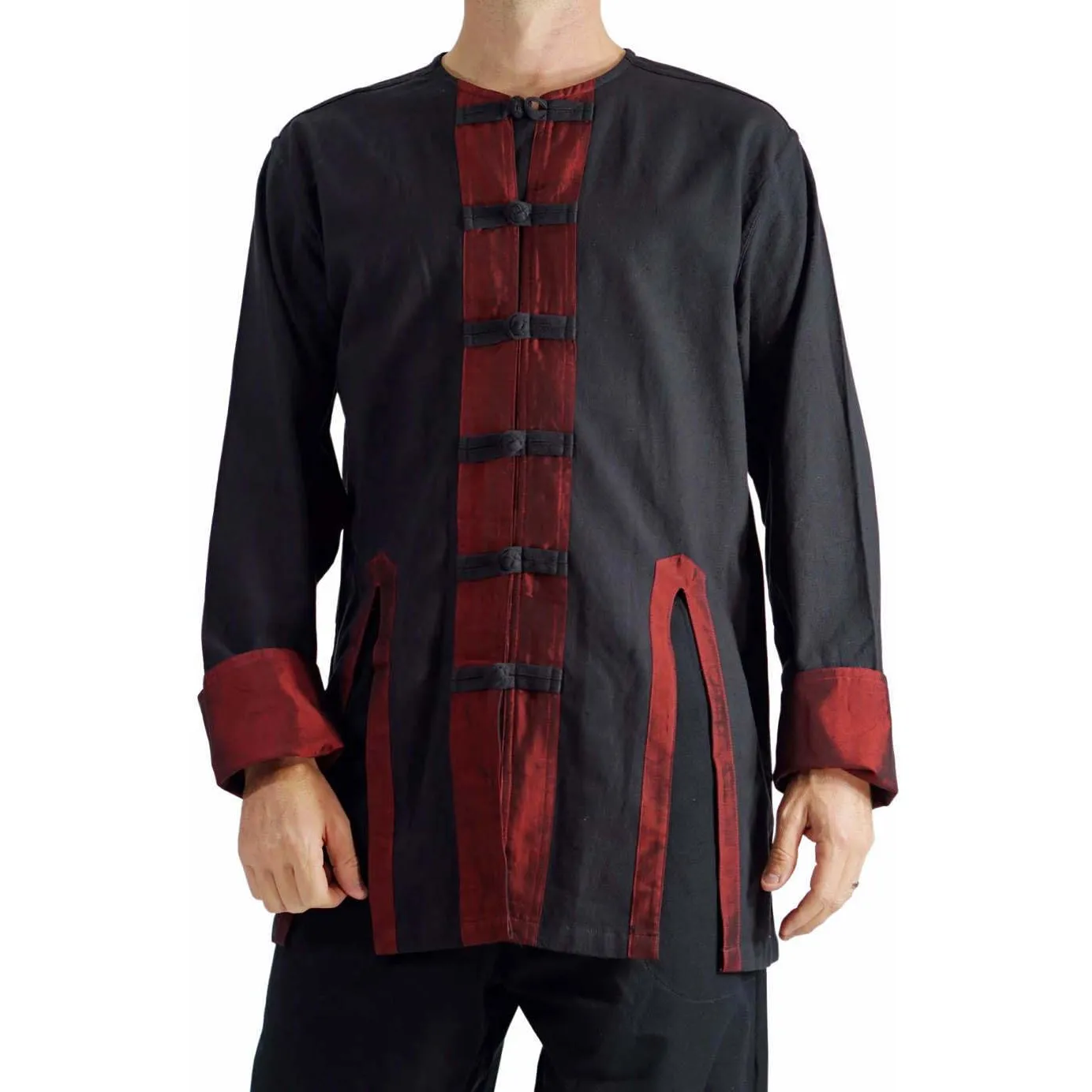 'Pirate Jacket' Silk Trim Shirt - Black/Red