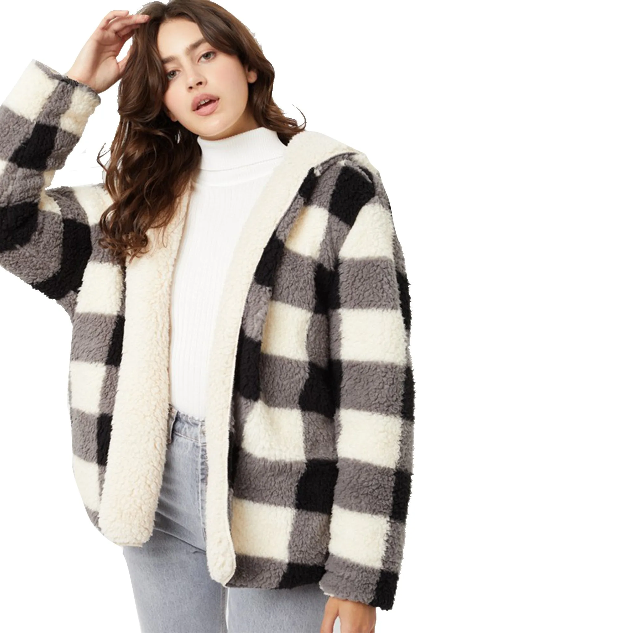 Plaid Sherpa Jacket