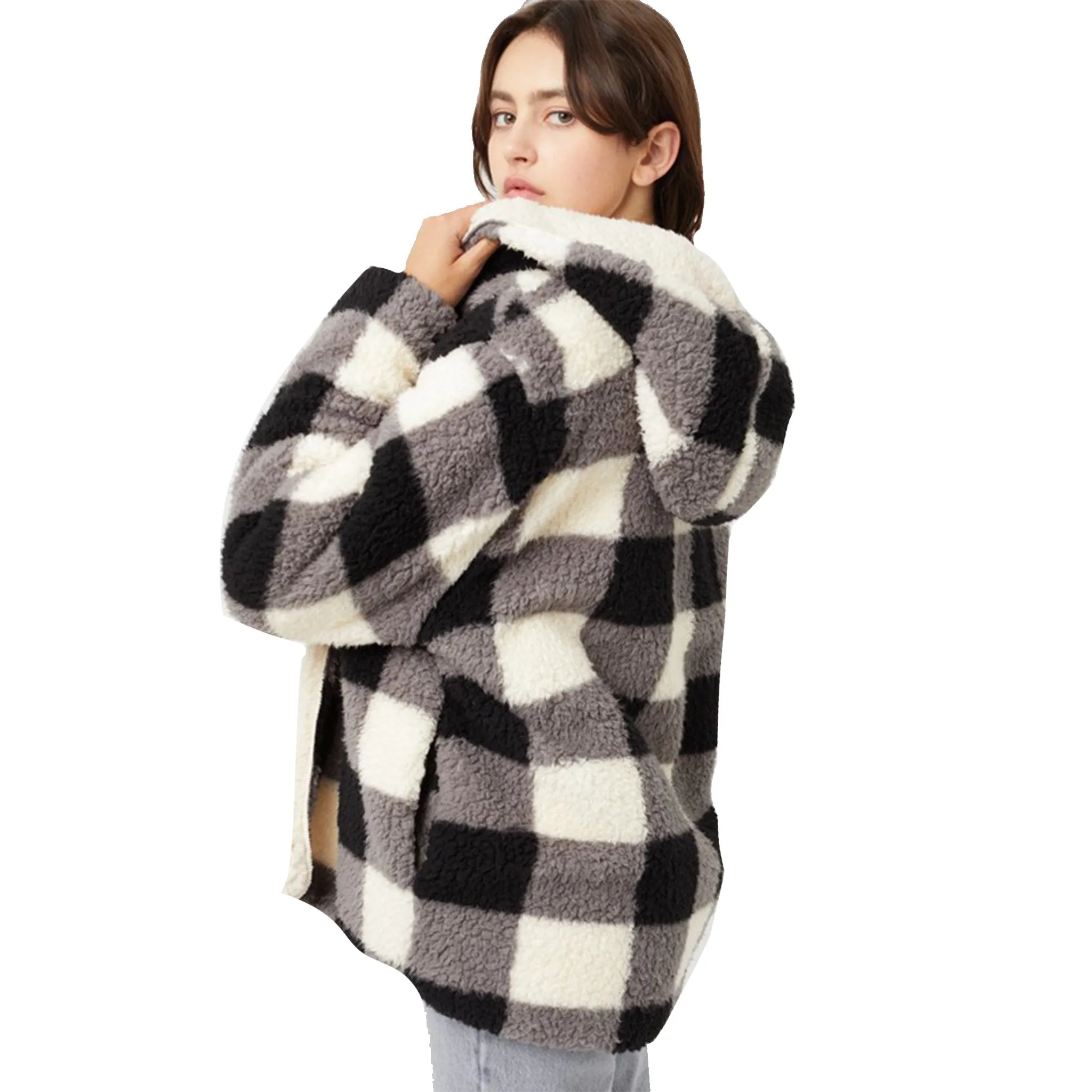 Plaid Sherpa Jacket