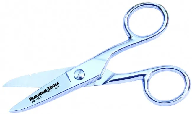 Platinum Tools 10517C Scissor-Run Electrician's Scissors - 5"