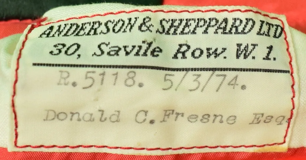 "Anderson & Sheppard Ltd 30, Savile Row c1974 Millbrook Hunt Ball Tailcoat" Sz 38R