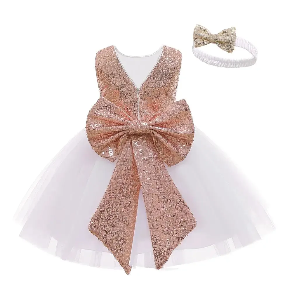 "Caron-Marie" Lace Dress With Big Bow