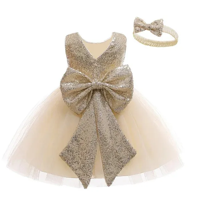 "Caron-Marie" Lace Dress With Big Bow