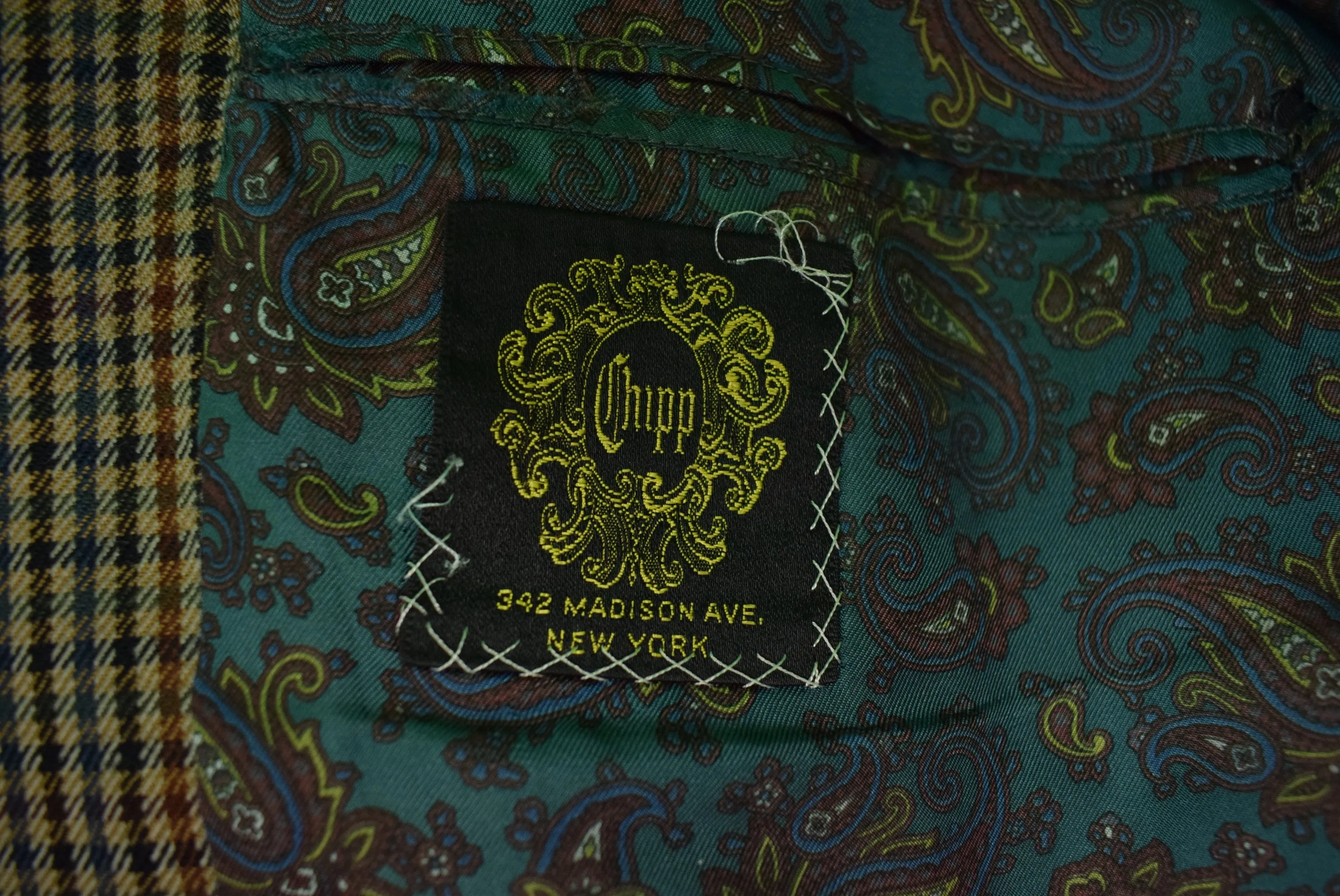 "Chipp Gun Club Check Saxony Wool Sport Coat c1993 Jacket" Sz: 44L (SOLD)
