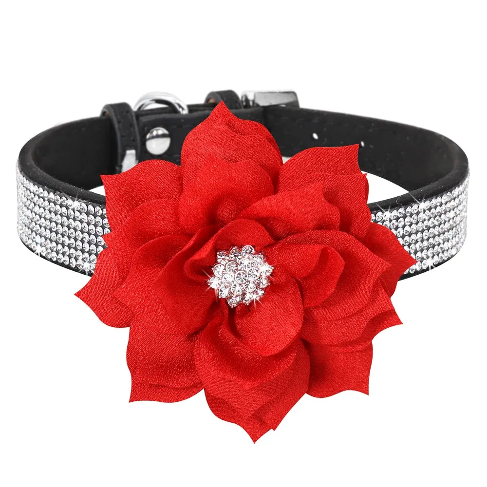 "Floral Elegance" Rhinestone Pet Collar