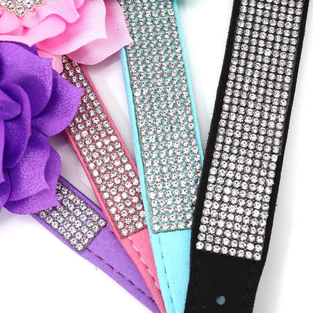 "Floral Elegance" Rhinestone Pet Collar