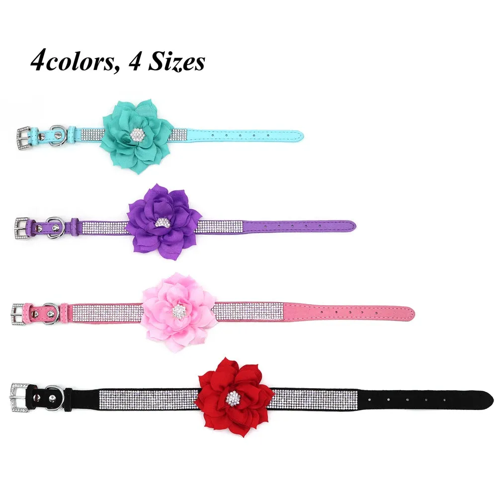 "Floral Elegance" Rhinestone Pet Collar