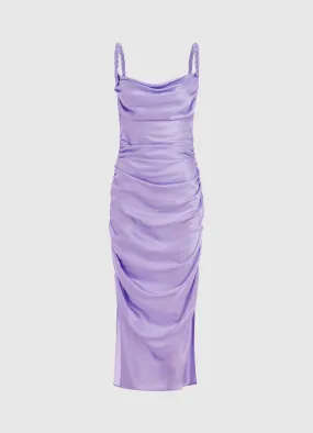 Rachel Cowl Neck Slip Dress - Lilac