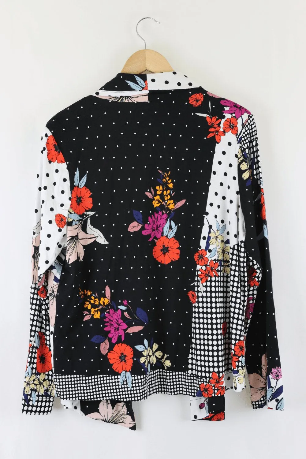 Rockmans Black And White Cardigan L