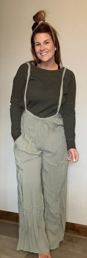 Sage Suspender Jumpsuit