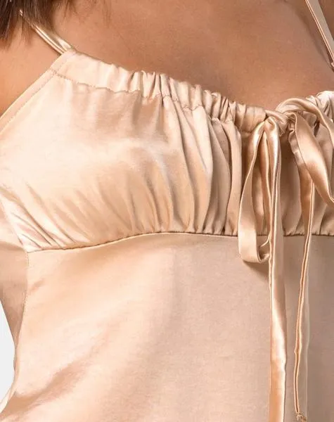 Satin Tie Slip Mini Dress