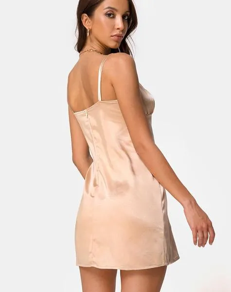 Satin Tie Slip Mini Dress
