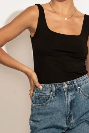 Scoop Neck Tank in Black