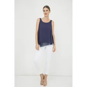 Sleeveless Blue Layer Top