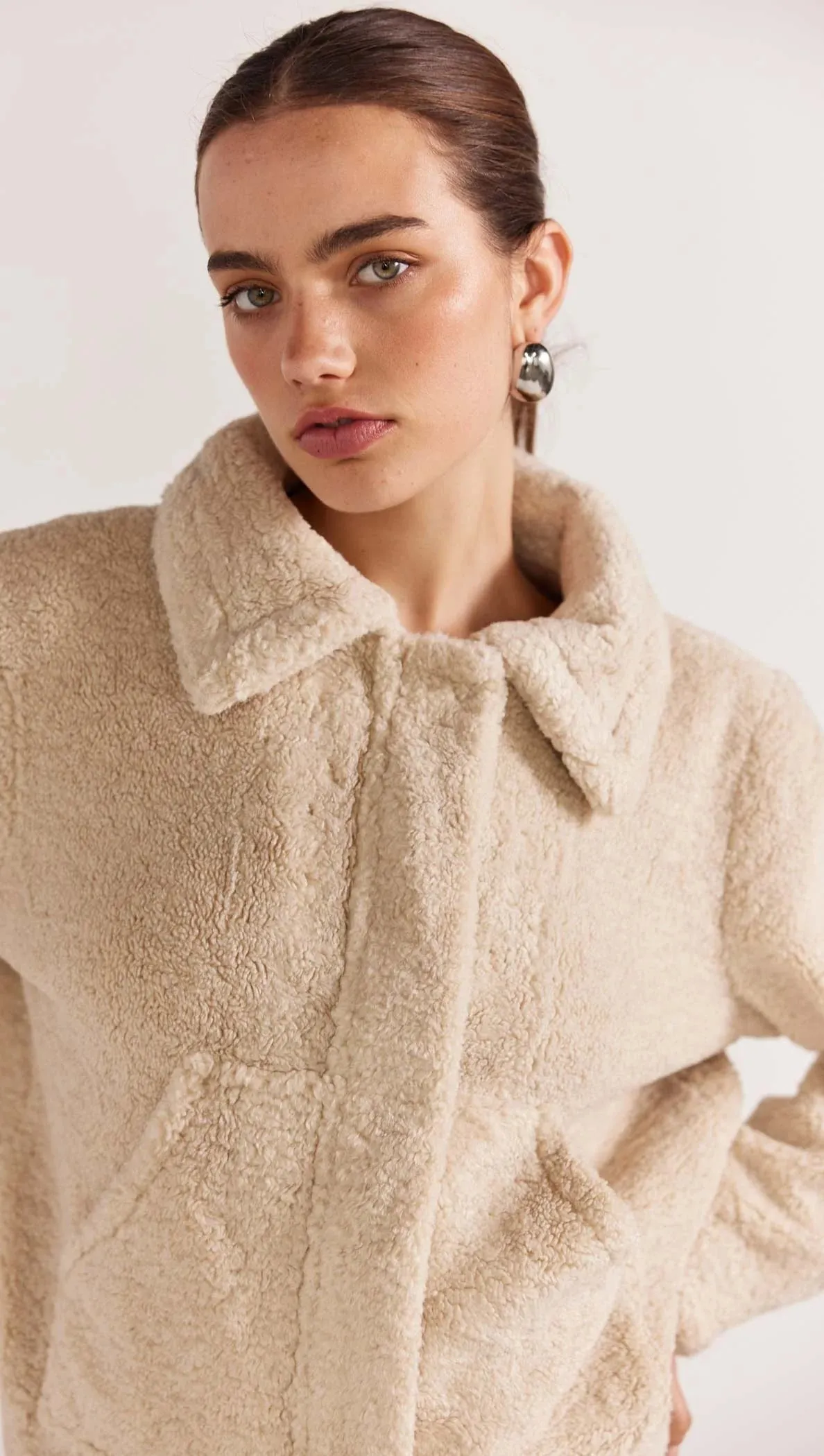 Staple The Label York Sherpa Jacket - Cream