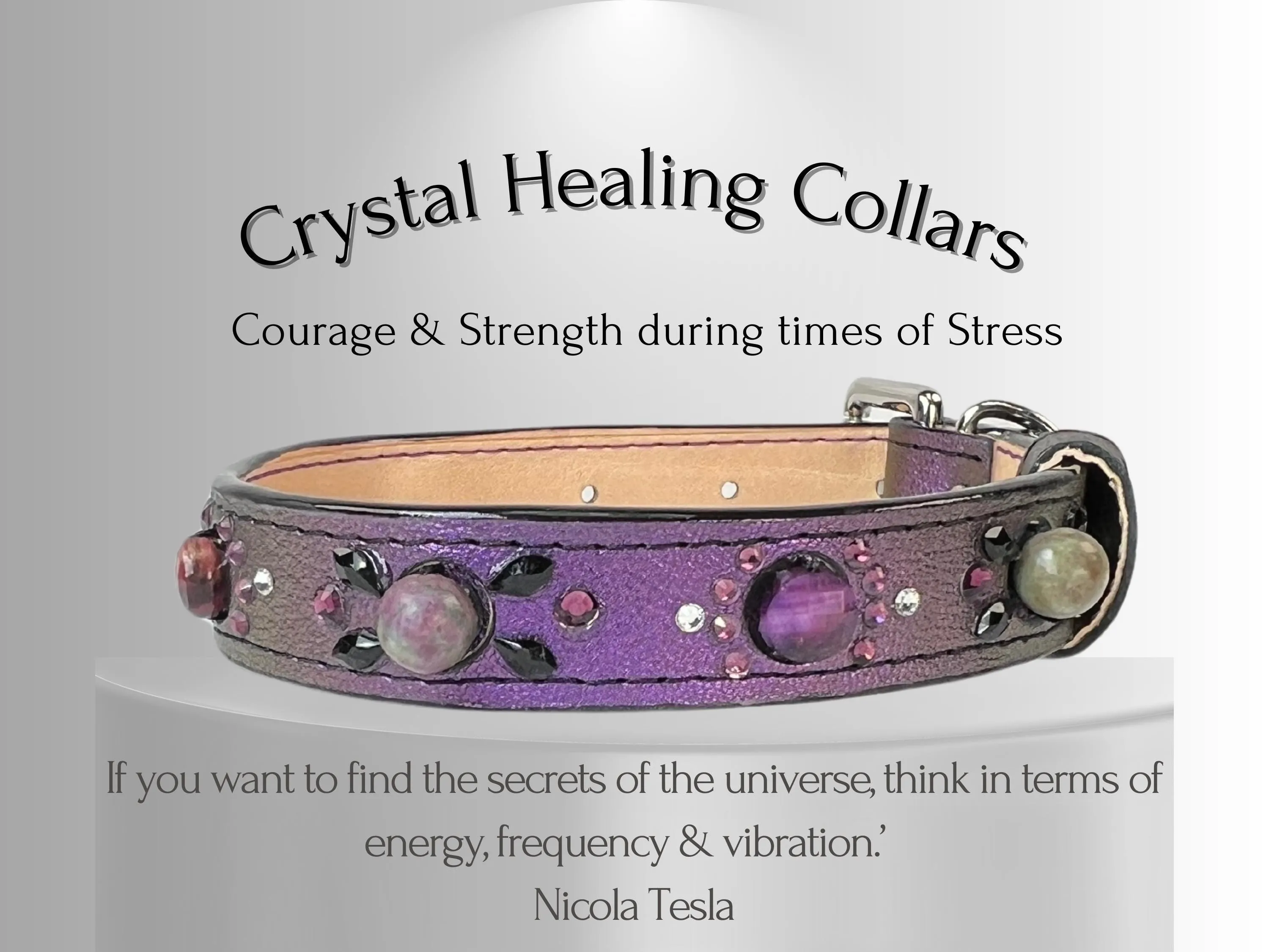 Strength & Vitality Support - Crystal Healing Collar - Candy Apple Purple SV101