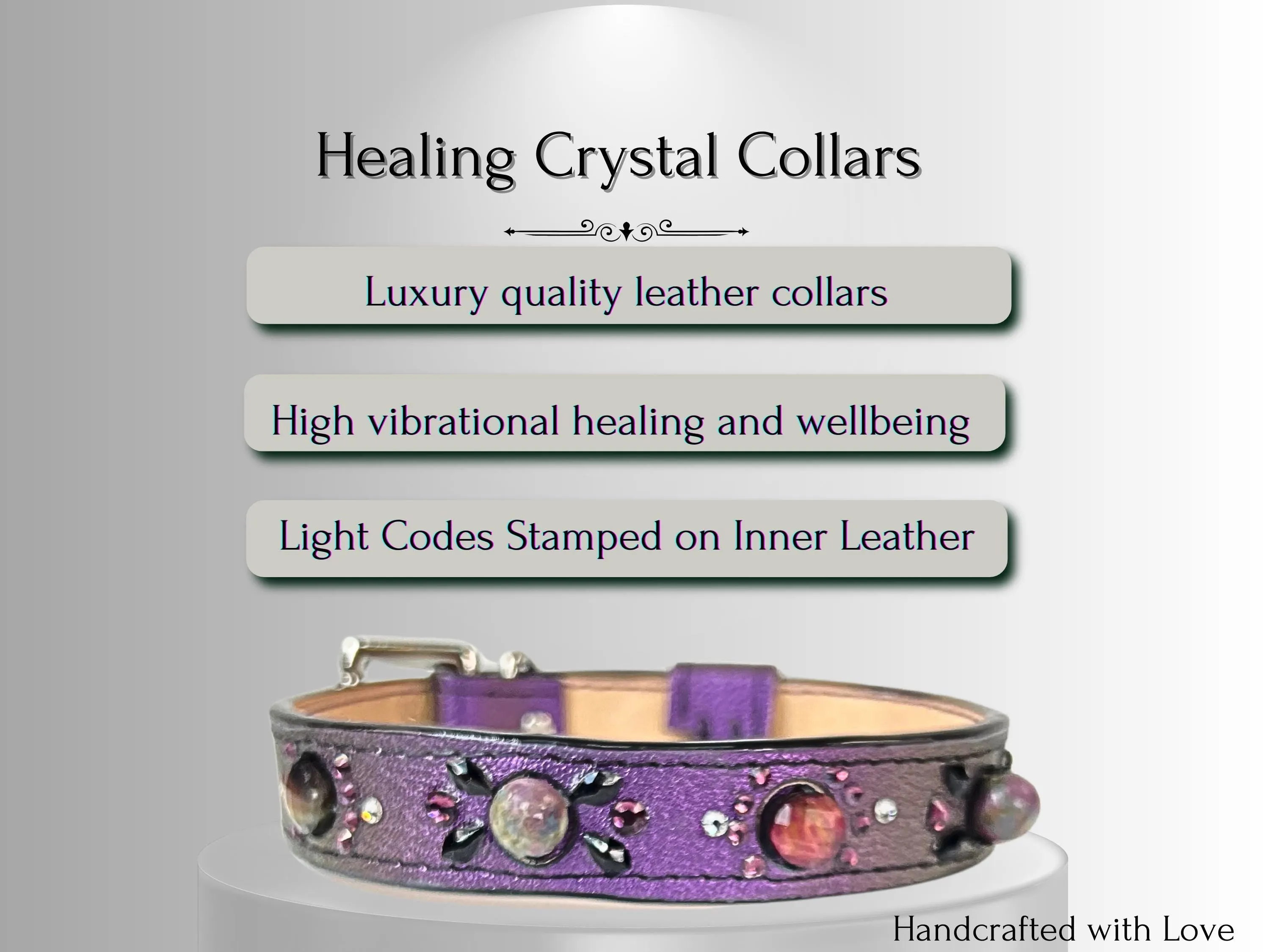 Strength & Vitality Support - Crystal Healing Collar - Candy Apple Purple SV101
