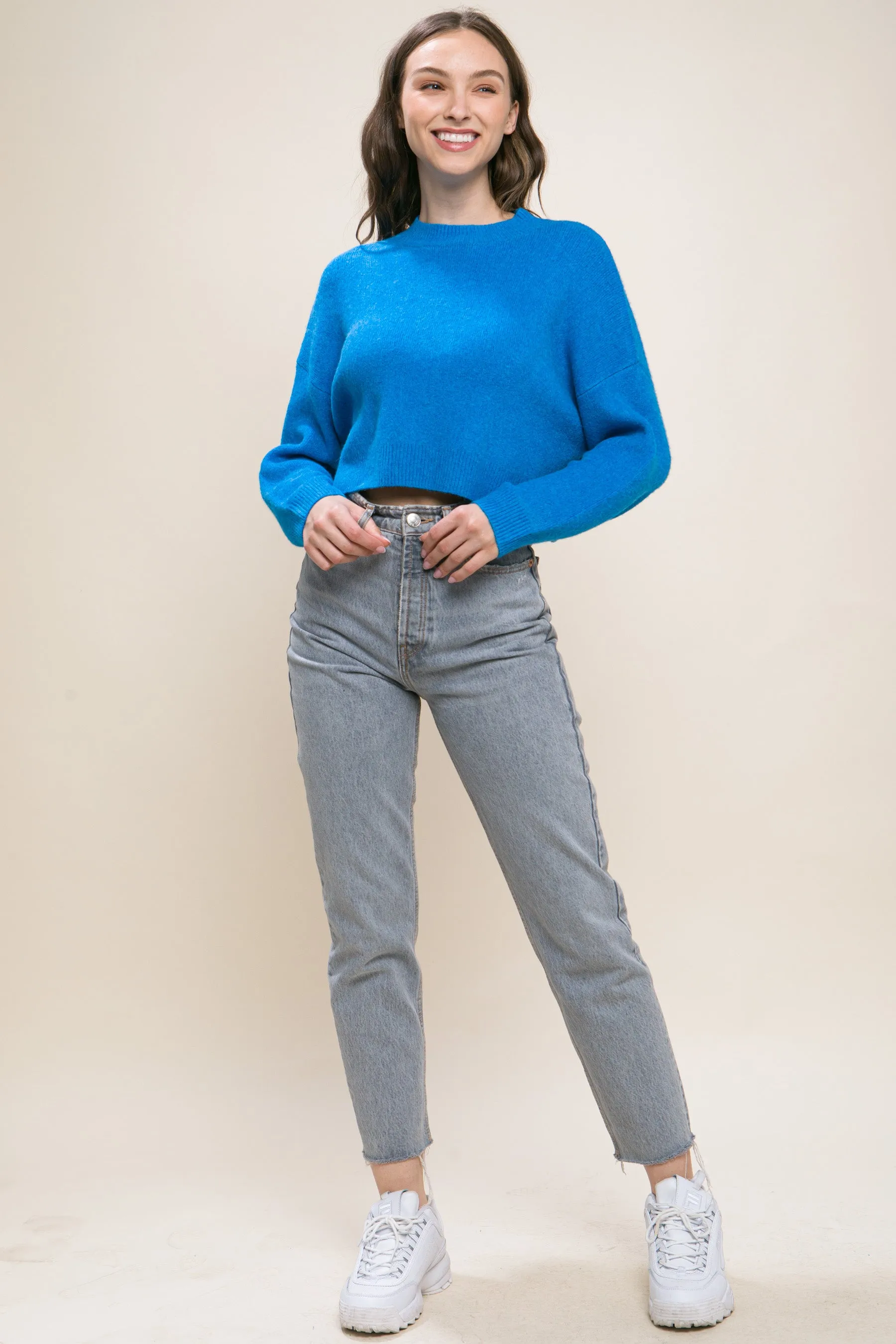 Stylish Crop Sweater Top