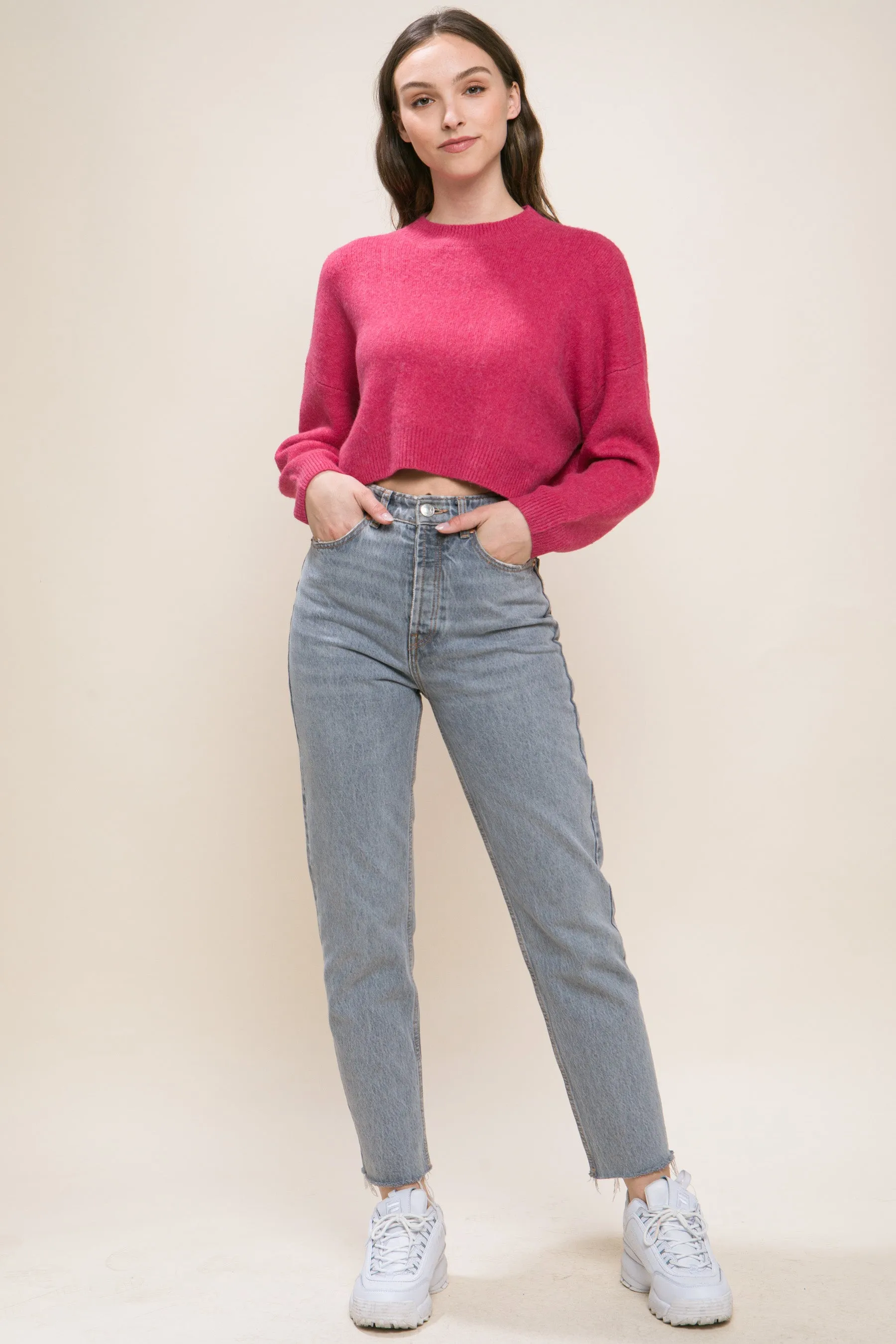 Stylish Crop Sweater Top