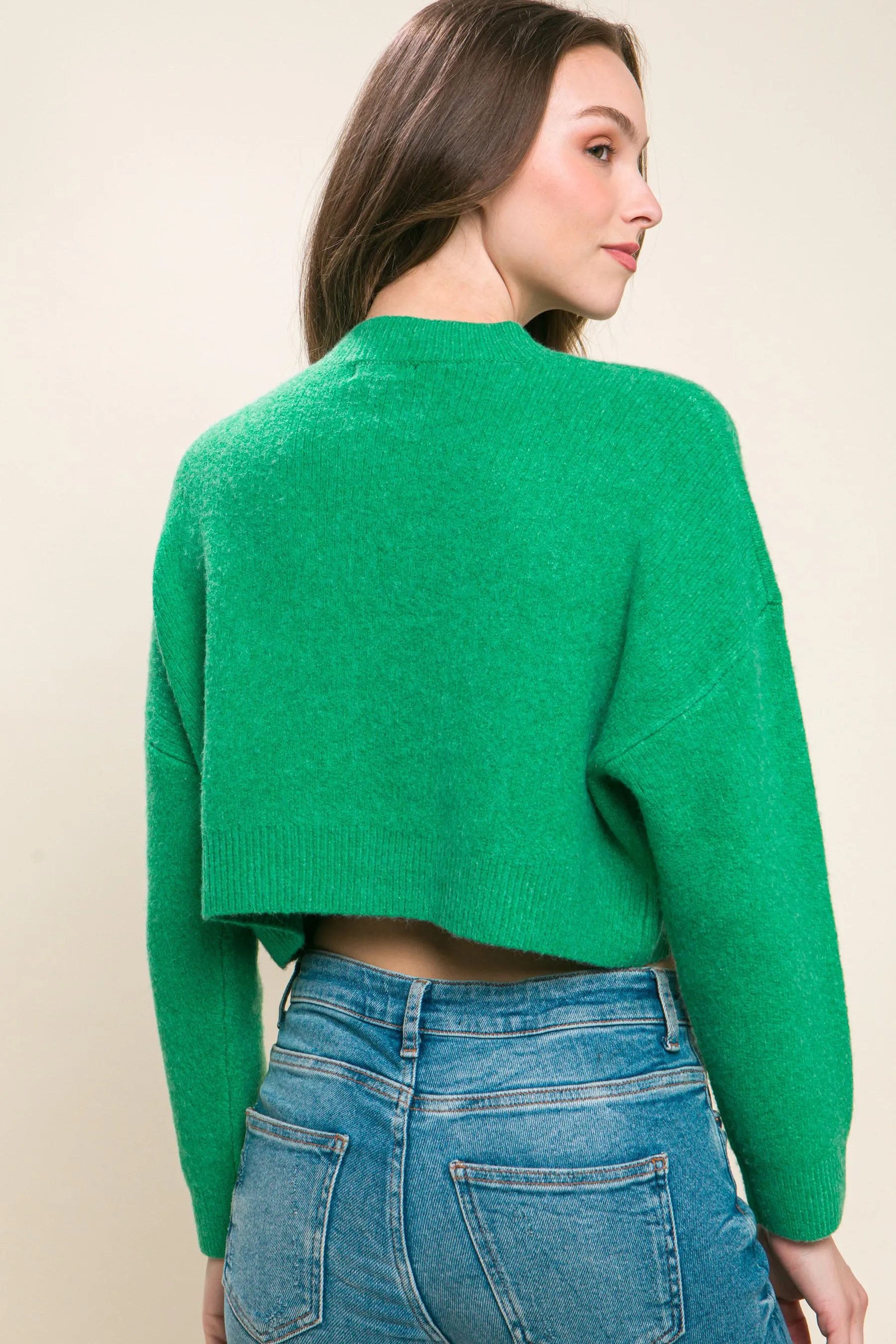 Stylish Crop Sweater Top