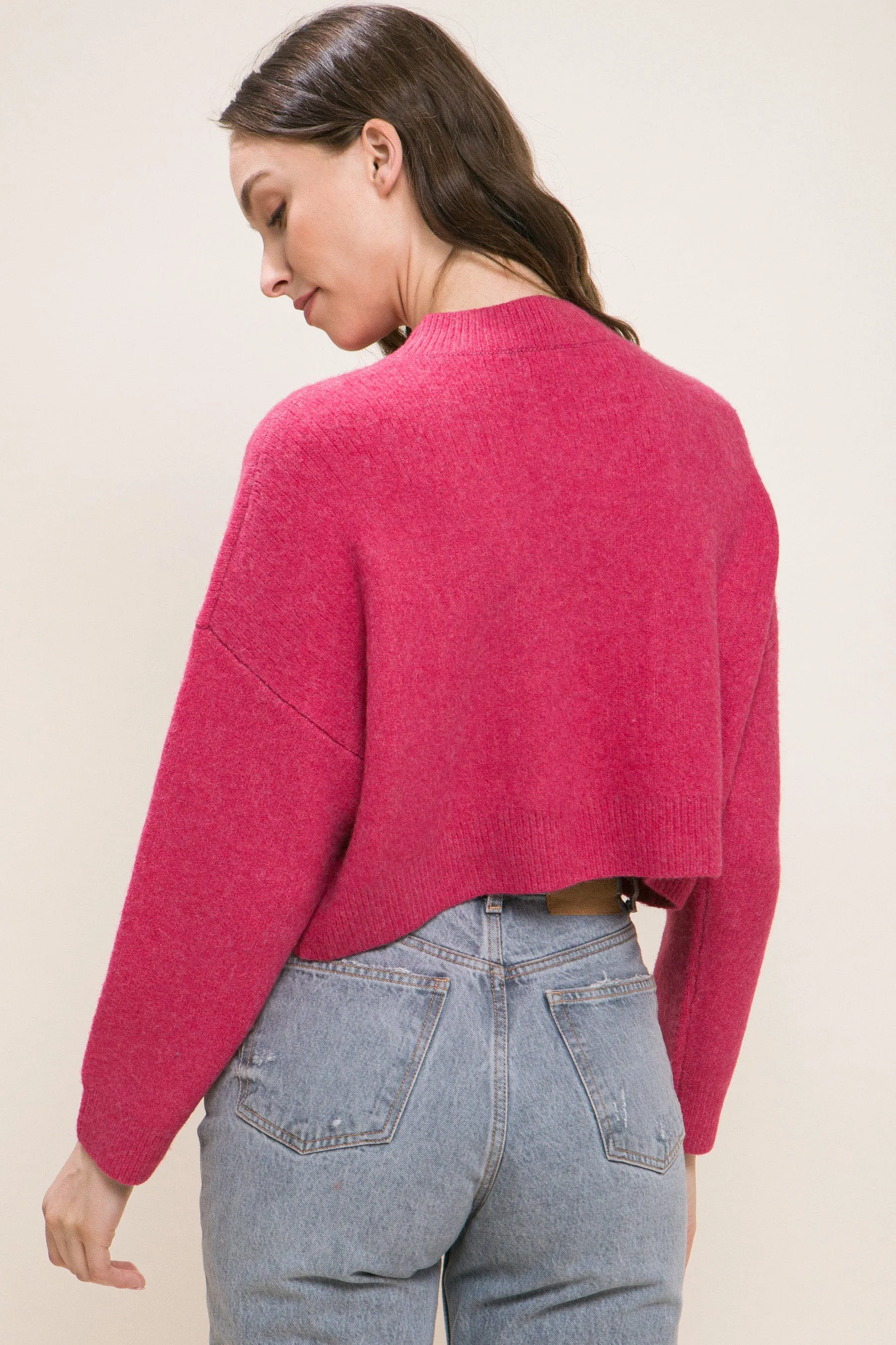 Stylish Crop Sweater Top