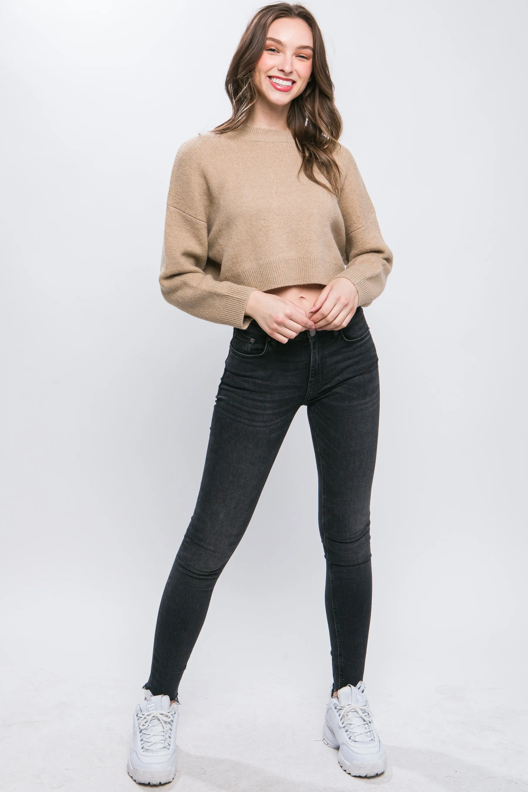 Stylish Crop Sweater Top