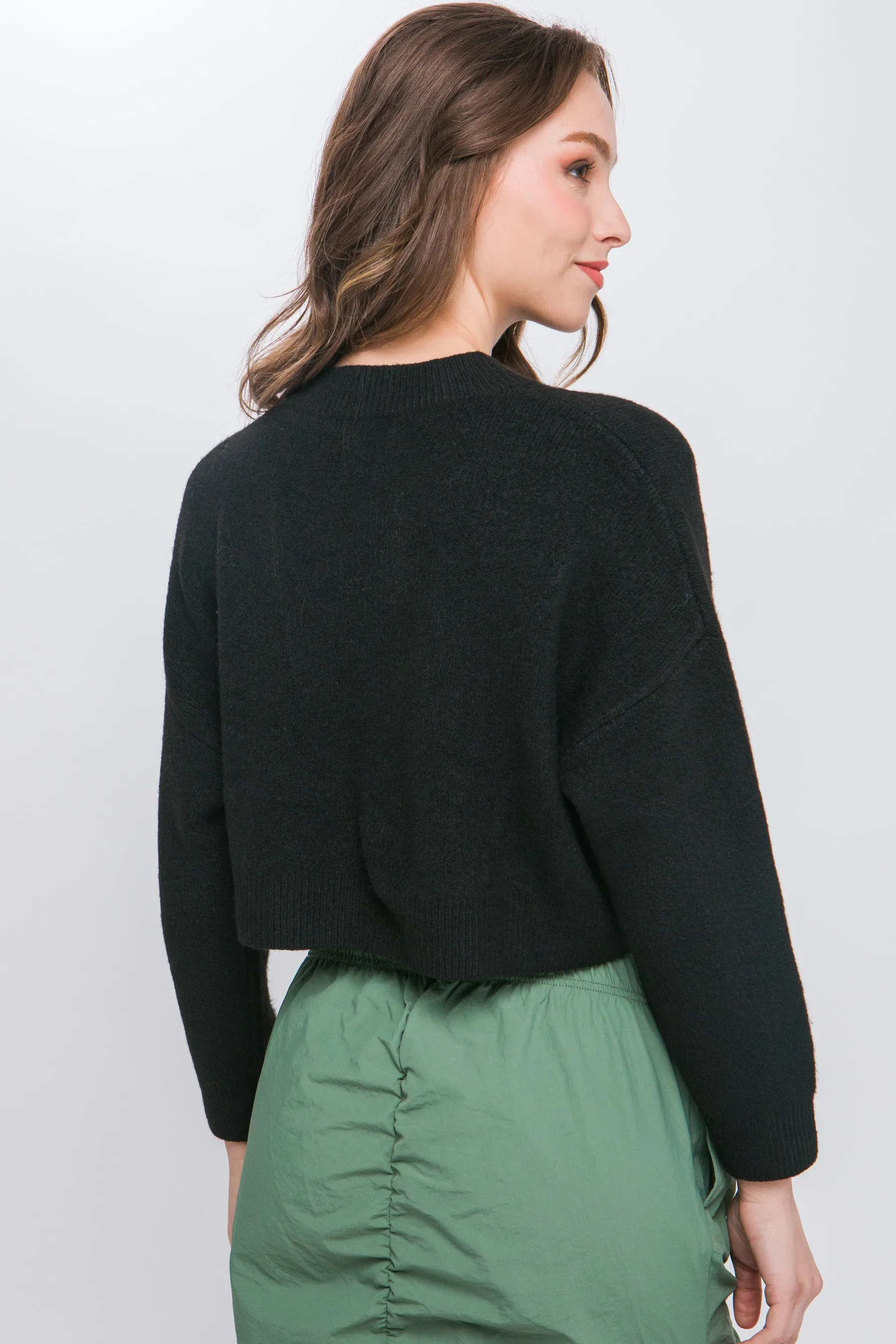 Stylish Crop Sweater Top