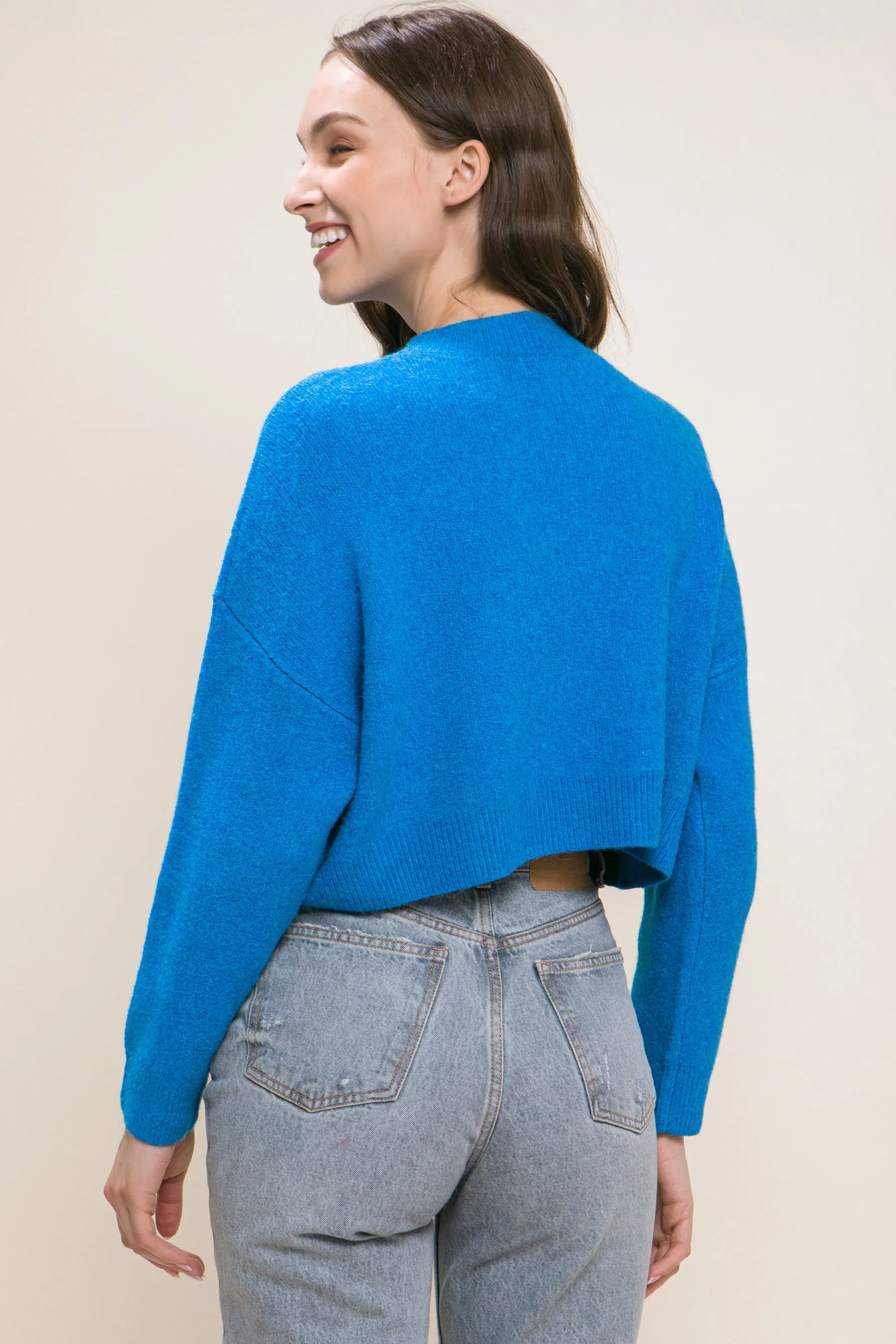 Stylish Crop Sweater Top