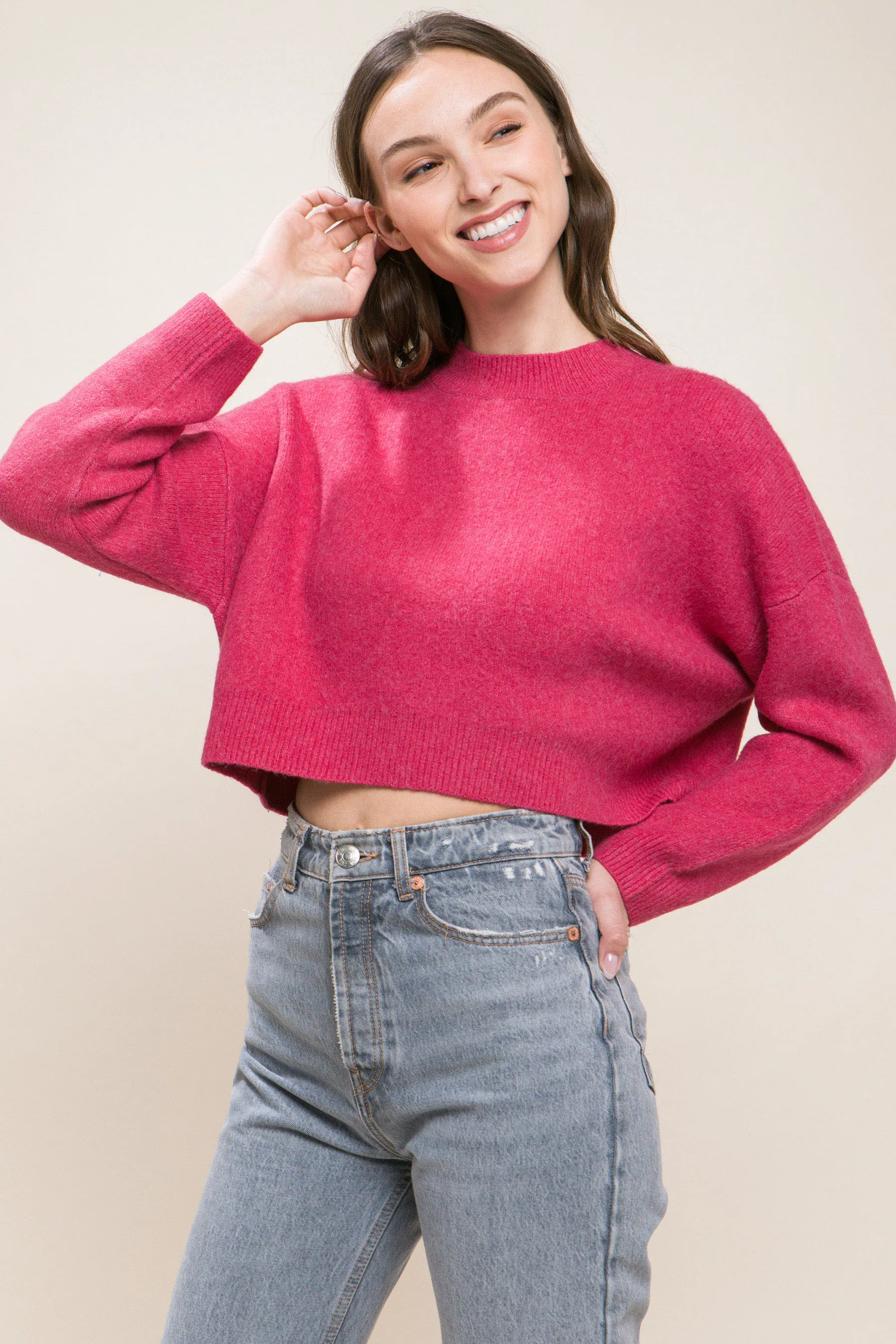 Stylish Crop Sweater Top