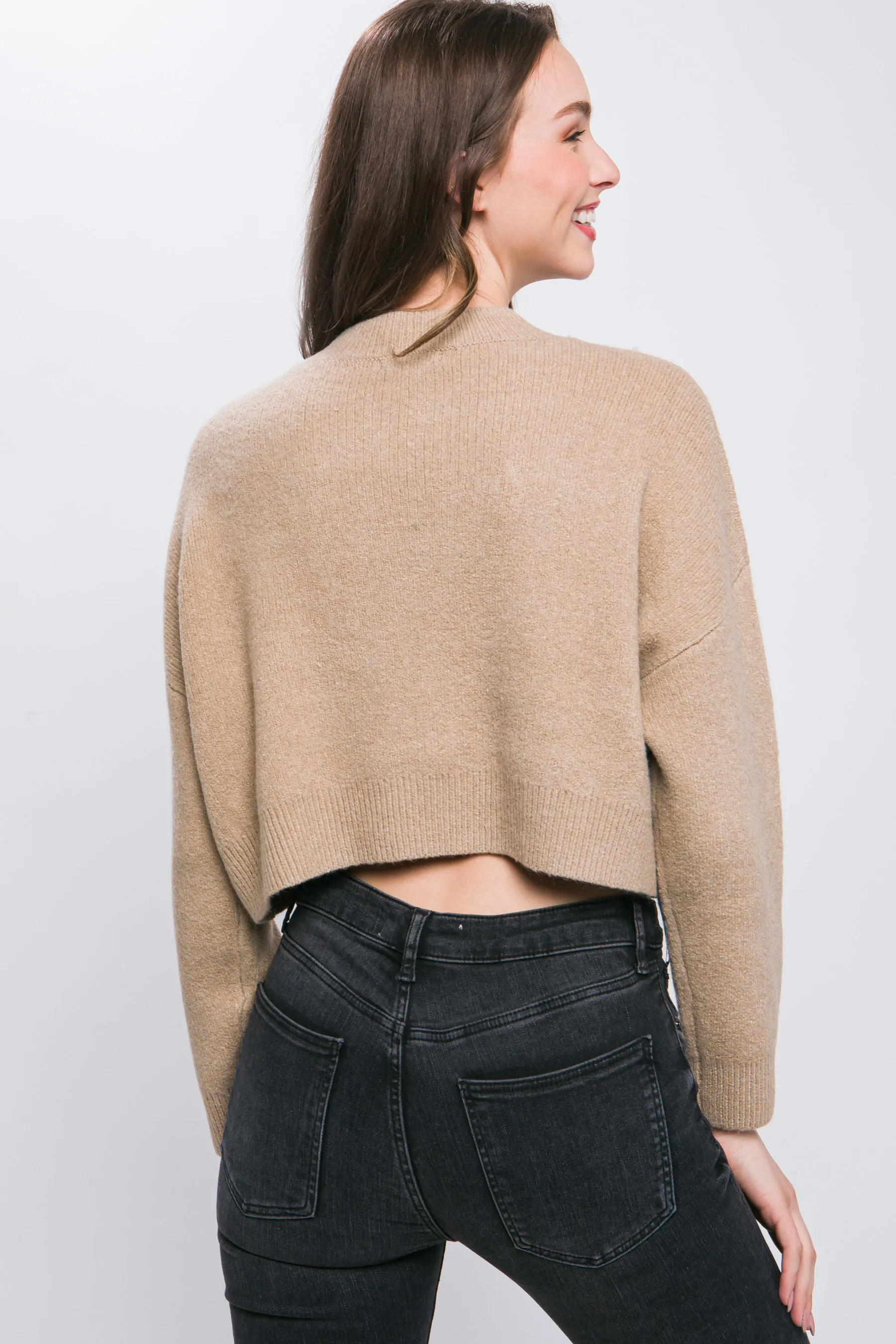 Stylish Crop Sweater Top
