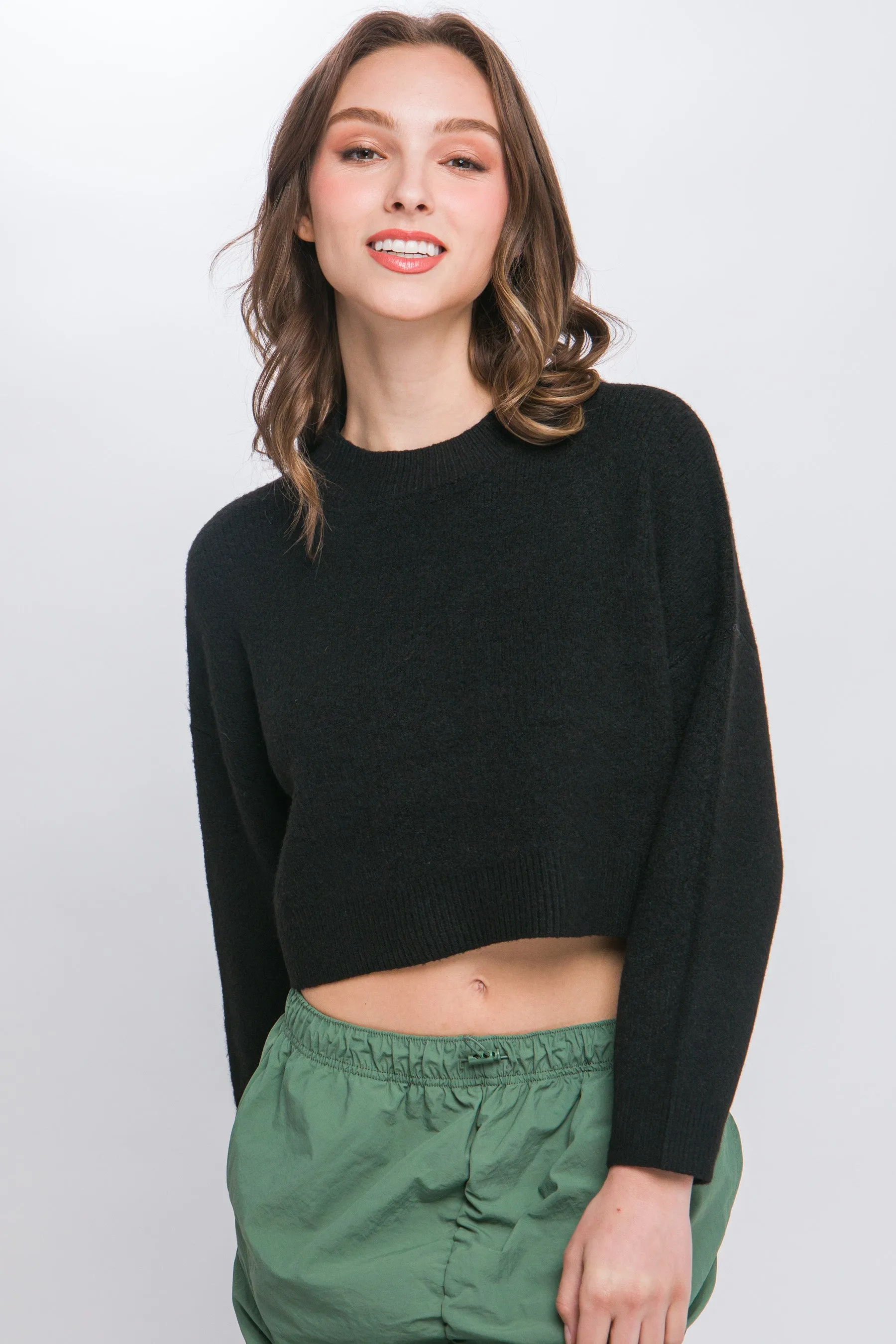 Stylish Crop Sweater Top