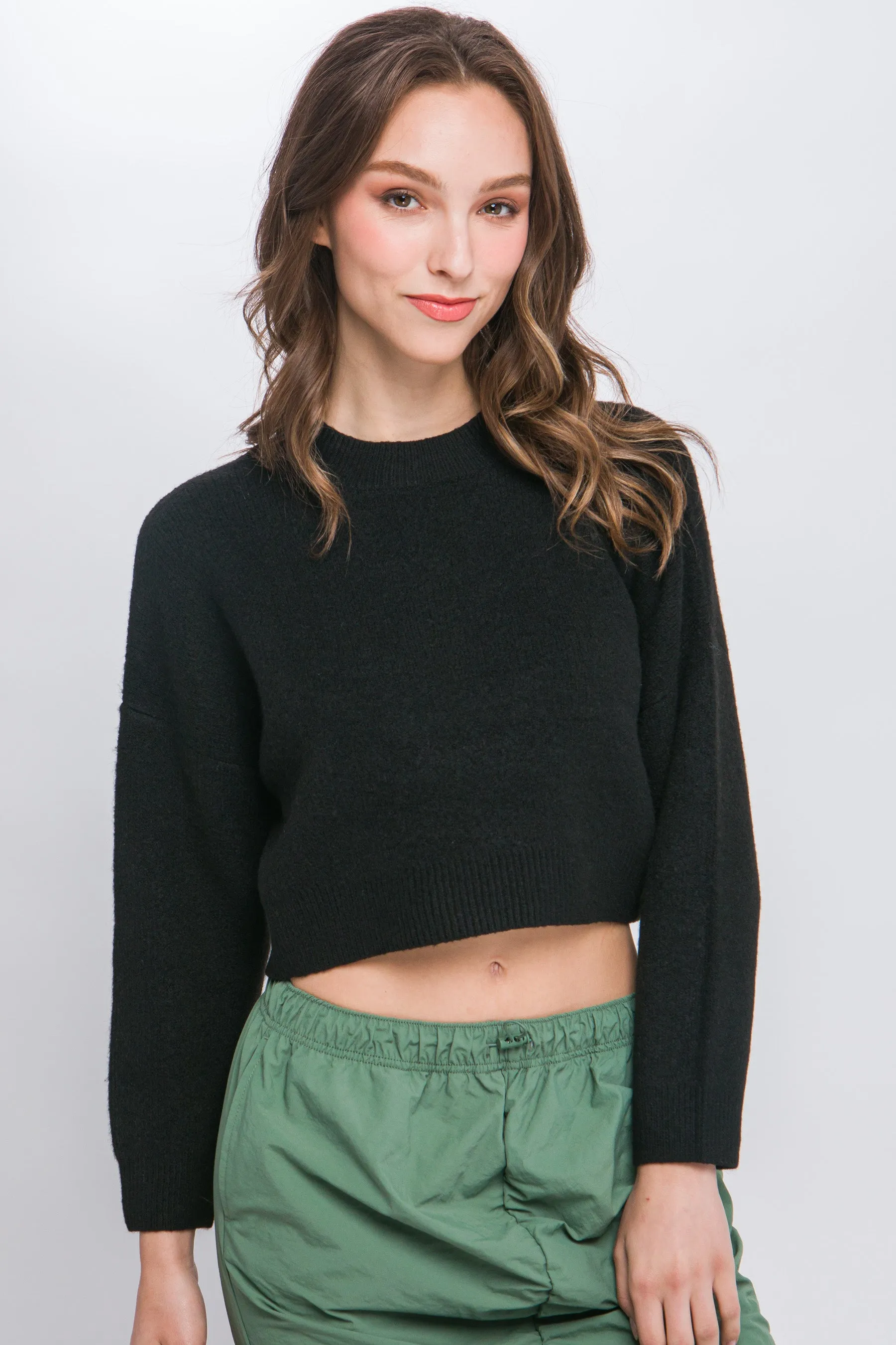 Stylish Crop Sweater Top