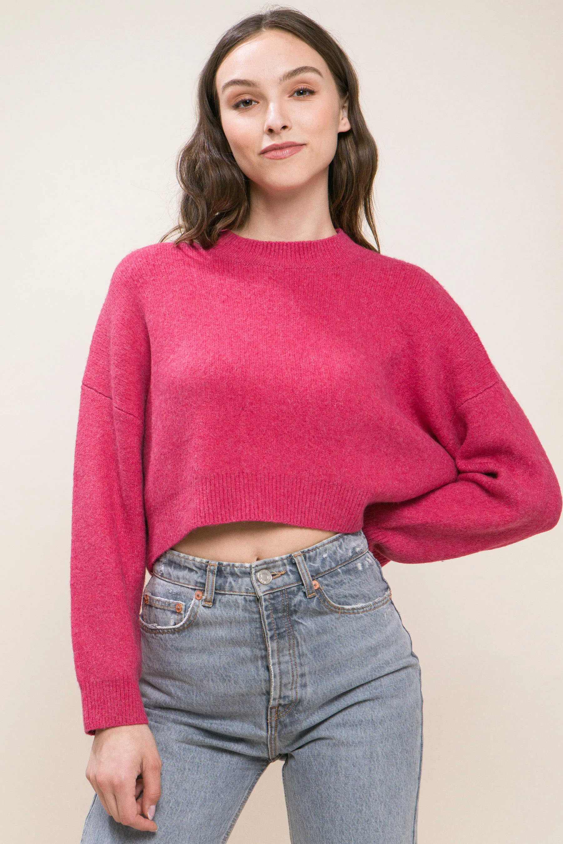 Stylish Crop Sweater Top