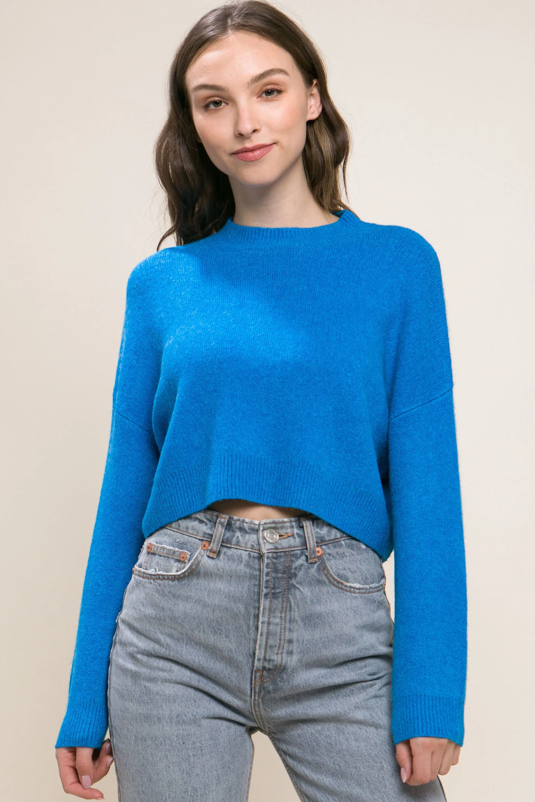 Stylish Crop Sweater Top