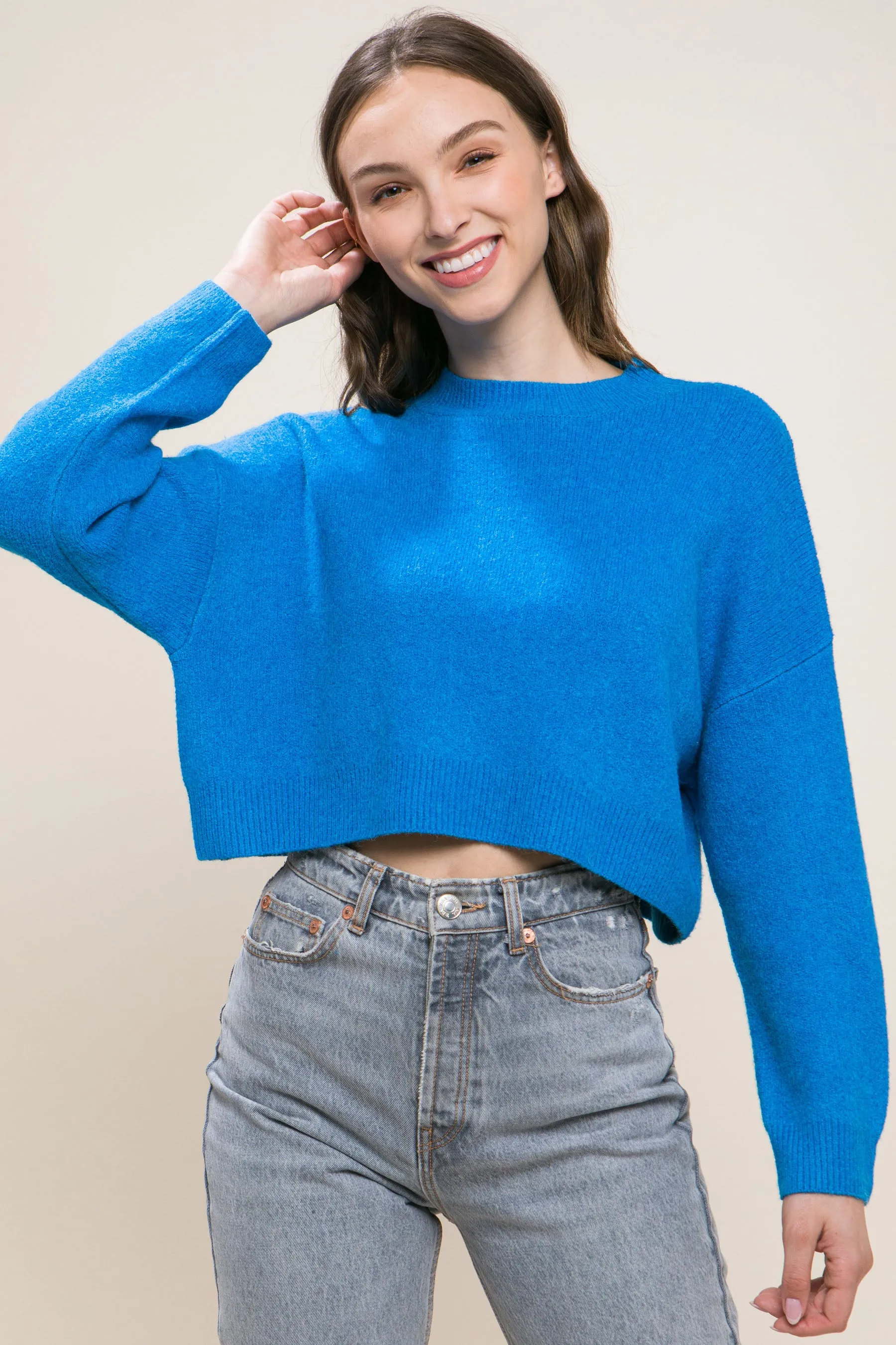 Stylish Crop Sweater Top