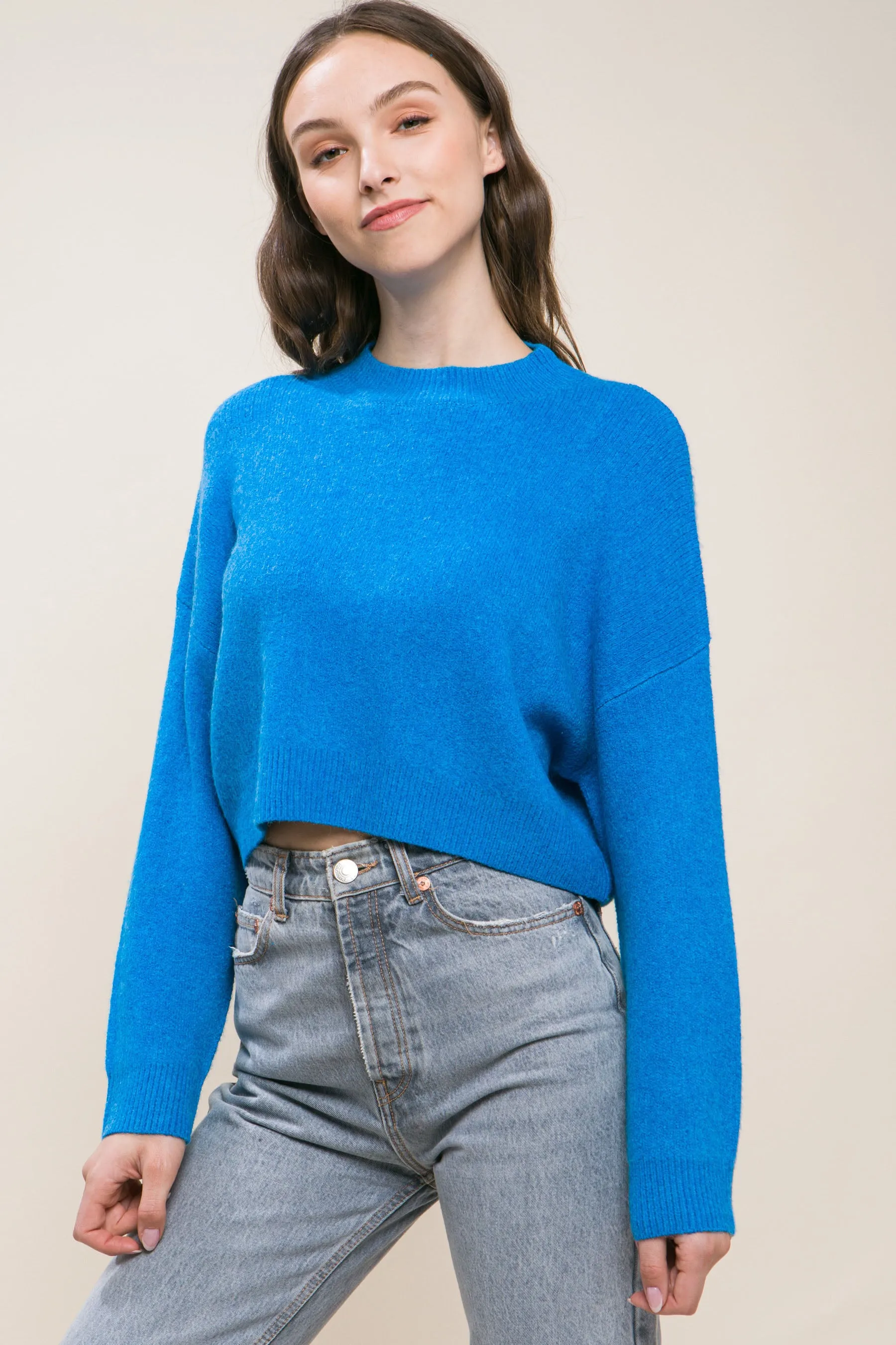 Stylish Crop Sweater Top