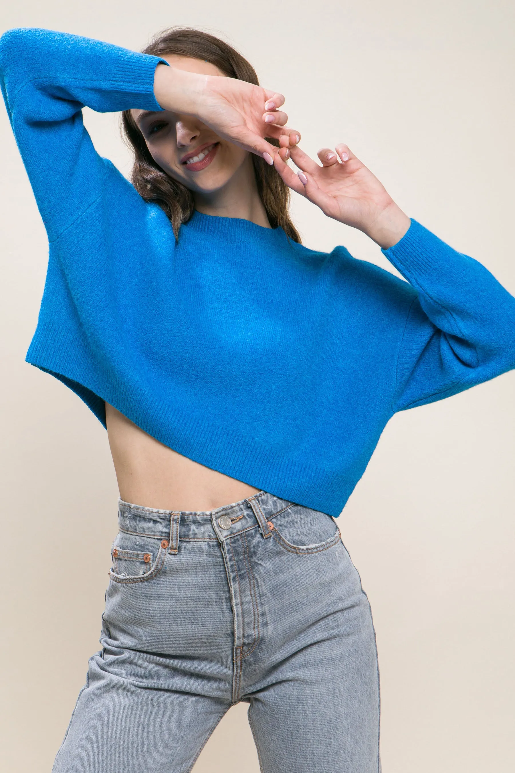 Stylish Crop Sweater Top
