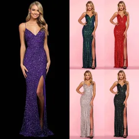 Summer New European And American Sexy Socialite Sequins Backless Dress
