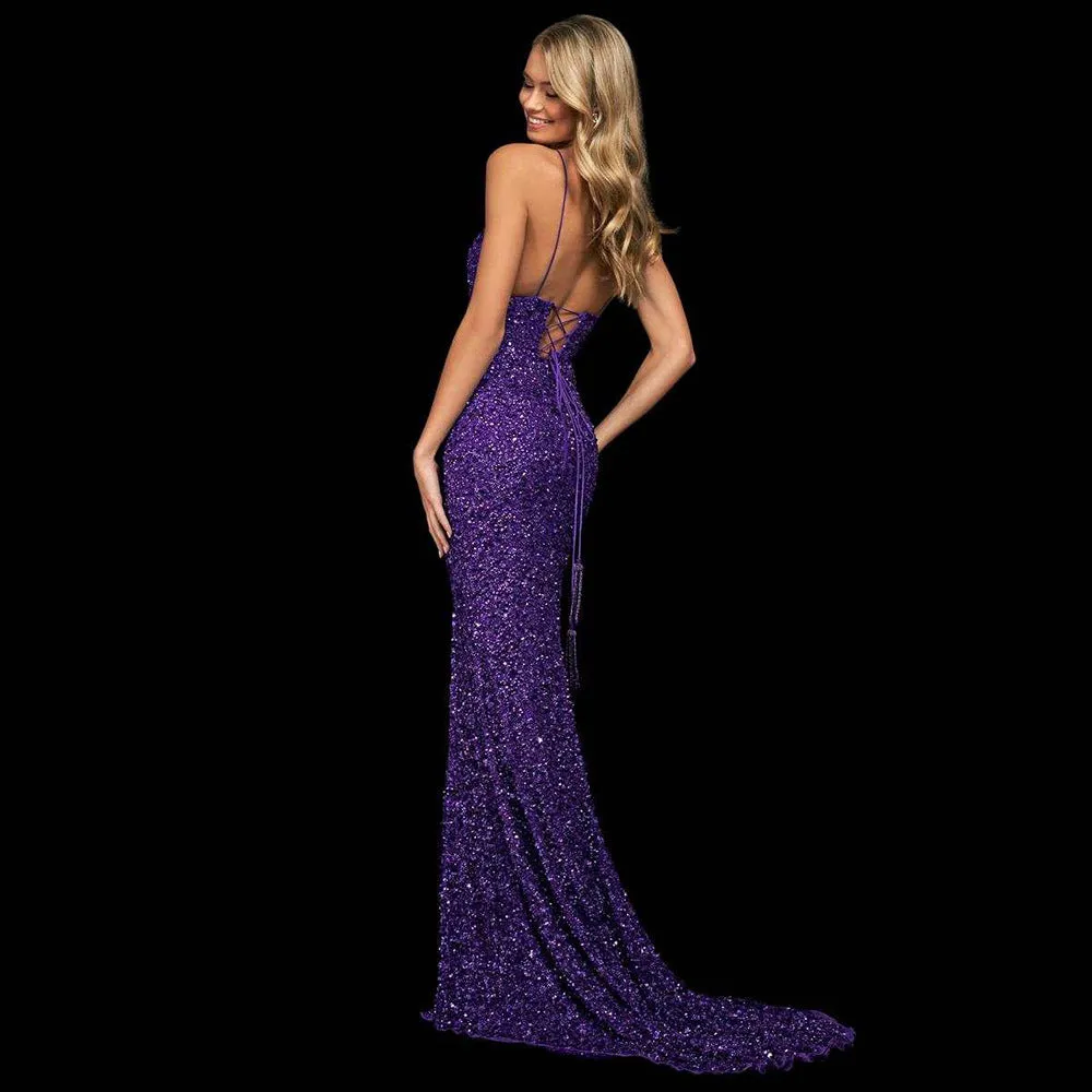 Summer New European And American Sexy Socialite Sequins Backless Dress