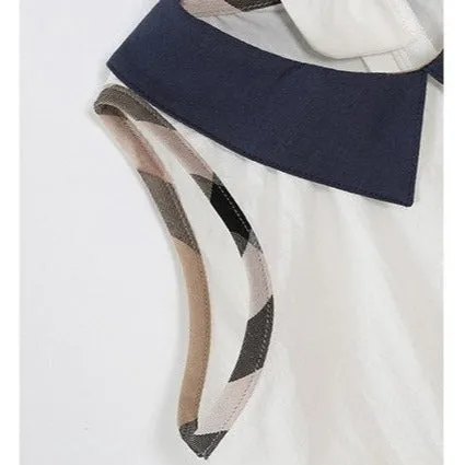 Summer White Girls' Dress with Ribbon