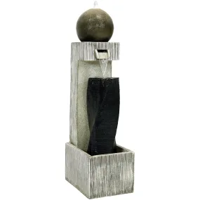 Sunnydaze Modern Artistry Outdoor Water Fountain with LED Lights - 35"