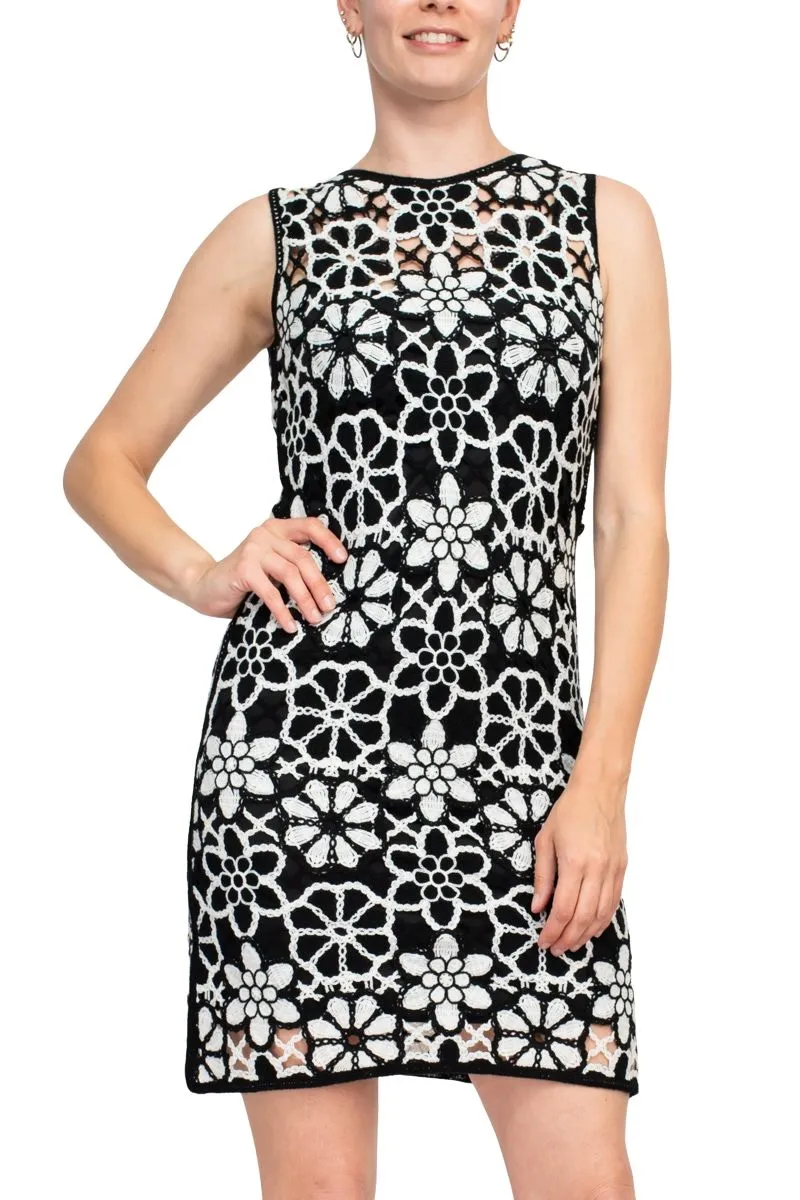 Taylor Sleeveless Crochet Lace Sheath Dress