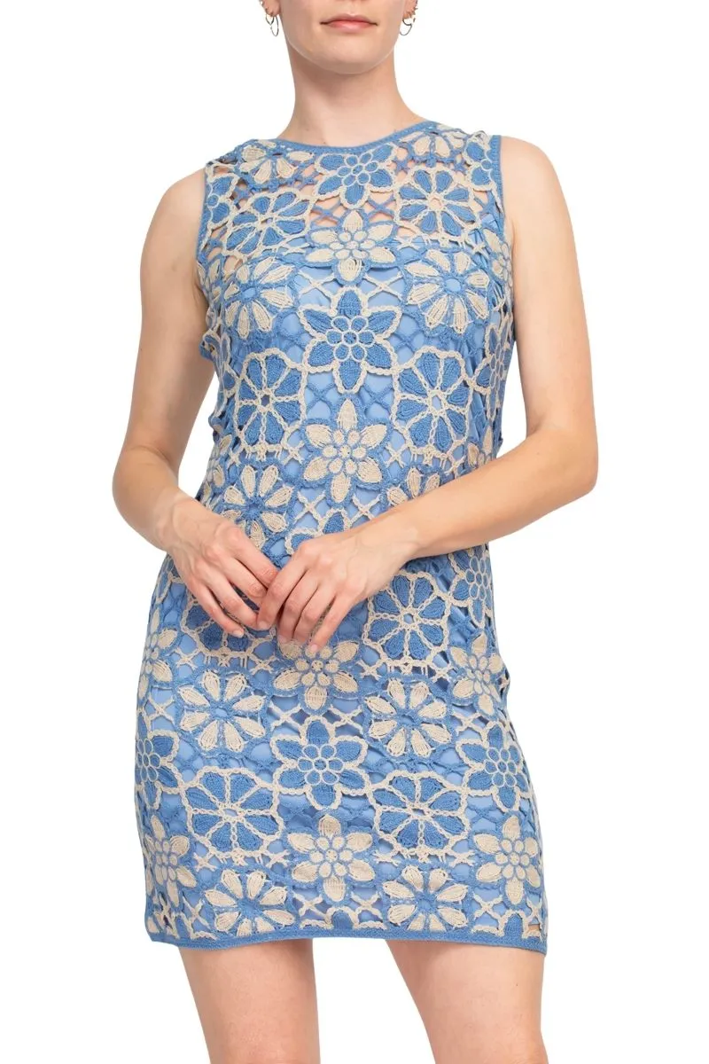 Taylor Sleeveless Crochet Lace Sheath Dress