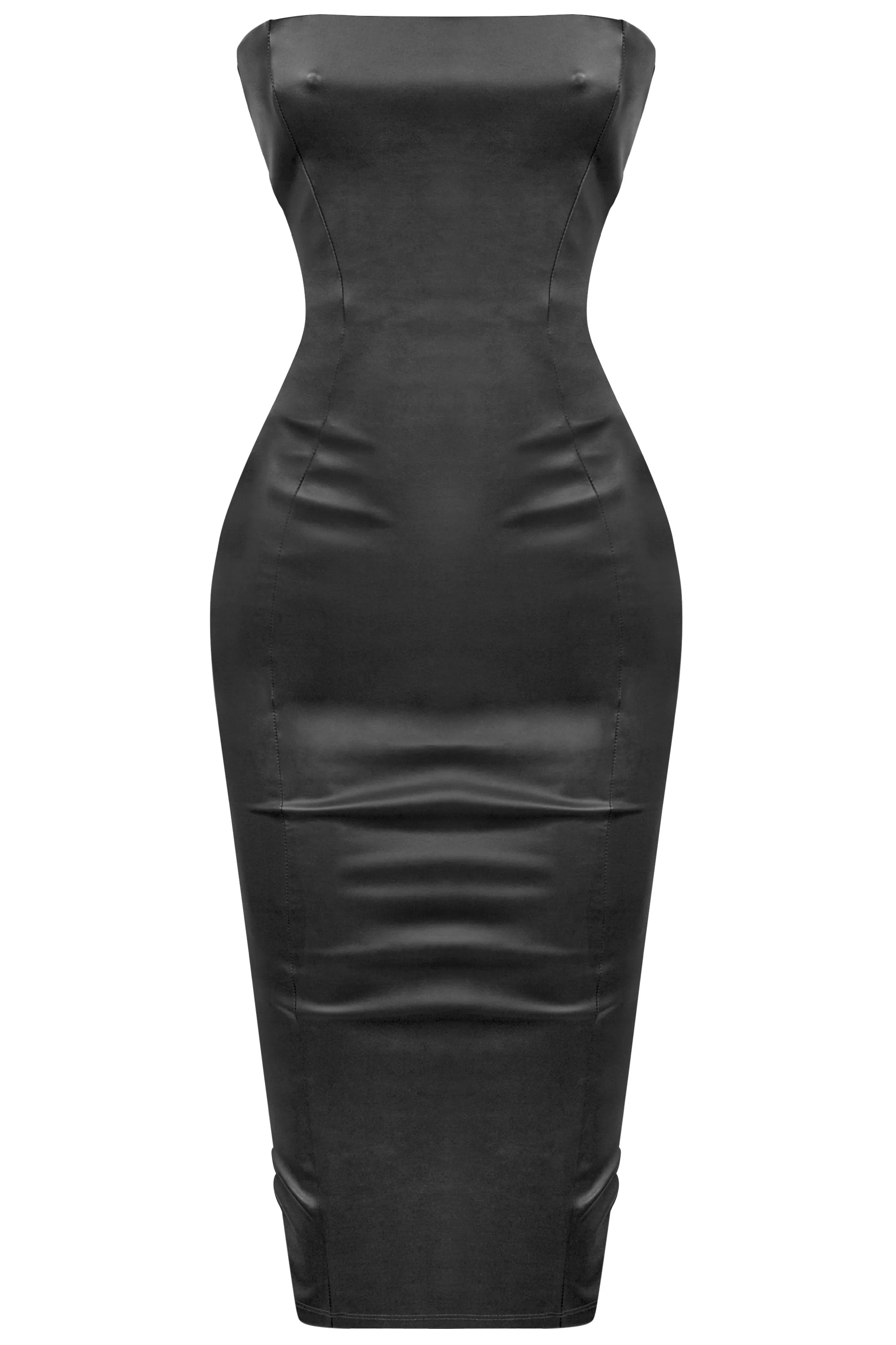 TERESA LEATHER MIDI DRESS